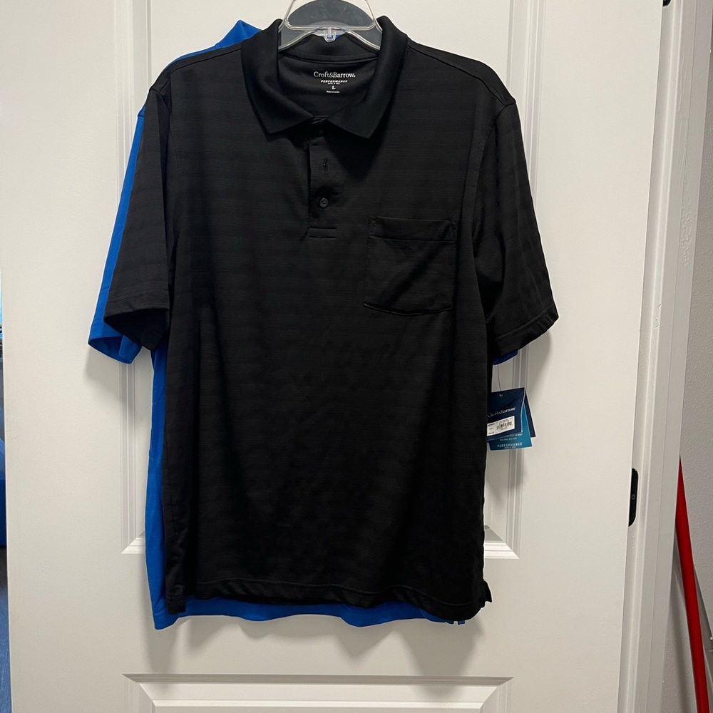 3 collared short sleeve mens shirts - large